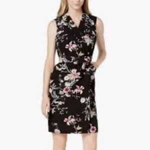 Calvin Klein Black Floral Midi Dress